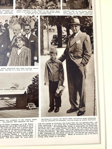 1953 Vintage Print Bobby Greenlease Kidnapping Murder True Crime Kansas