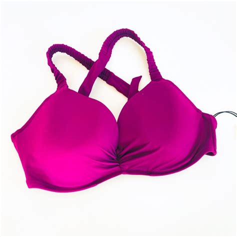 shade and shore swim new shade shore fuscia purple light lift padded bikini top swimsuit size