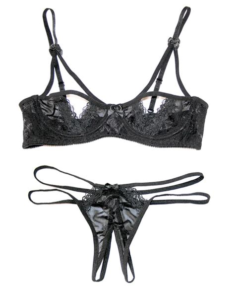 Sexy Bra And Panty Sets Underwire Open Bra Crotchless Panties Underwear
