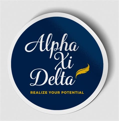 Alpha Xi Delta Logo Round Decal Sale 495 Greek Gear