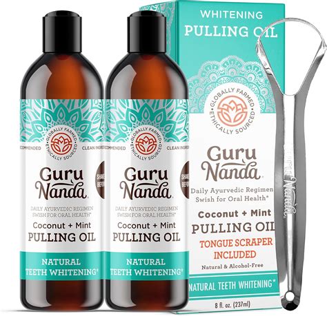 GuruNanda Whitening Pulling Oil With Coconut Oil Peppermint Essential