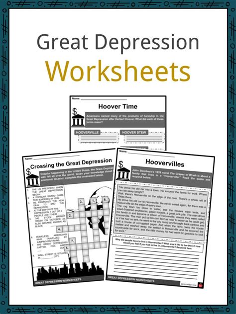 The Great Depression Facts Information And Worksheets For Kids