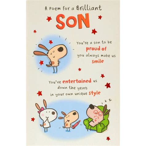 Hanson White Cute Poem Son Birthday Card Compare Prices And Where To