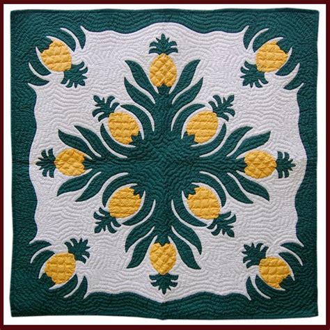 42 Hawaiian Quilt Wall Hanging Pineapple 27500 Via Etsy
