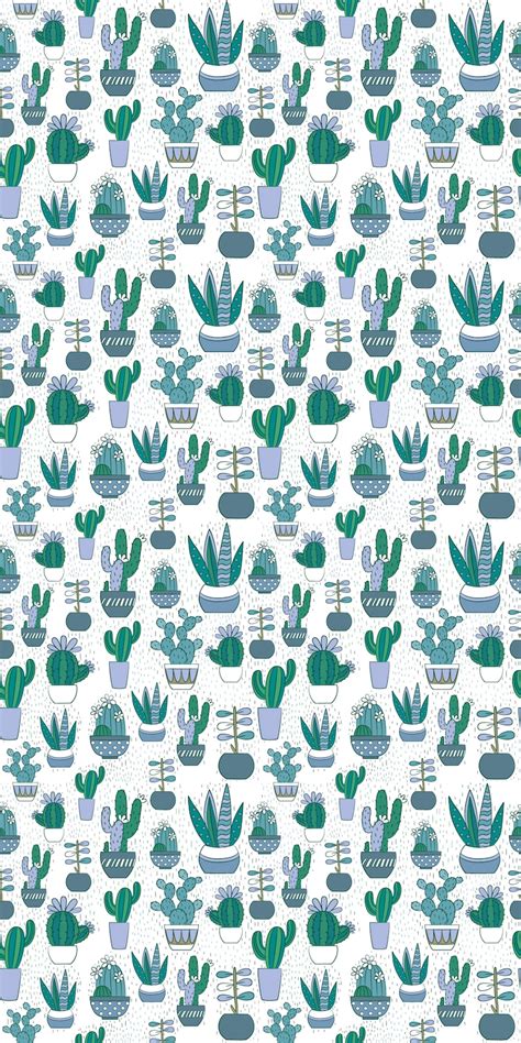 Blue Cactus Wallpaperremovable Wallpaper Wallpaper Peel And Etsy