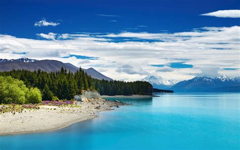 Mount Cook And Lake Pukaki New Zealand Beautiful Hd Desktop Wallpaper