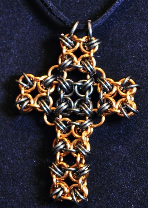 Items Similar To Chainmaille Cross Pendant On Etsy