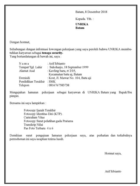 50 Contoh Surat Lamaran Dan Cv Terbaru Contoh Surat Lamaran Kerja