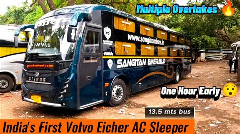 Volvo Eicher S First Ac Sleeper Bus In India Pune To Jalgaon Bus Vlog