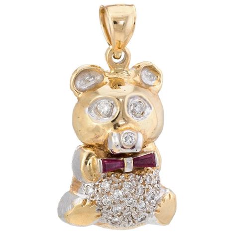 Join prime to save $3.75 on this item. Heavy 30.7gm Teddy Bear Pendant Diamond Ruby Vintage 14k ...