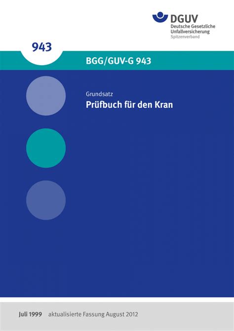 Pr Fbuch F R Den Kran Dguv Grunds Tze Regelwerk Dguv Publikationen