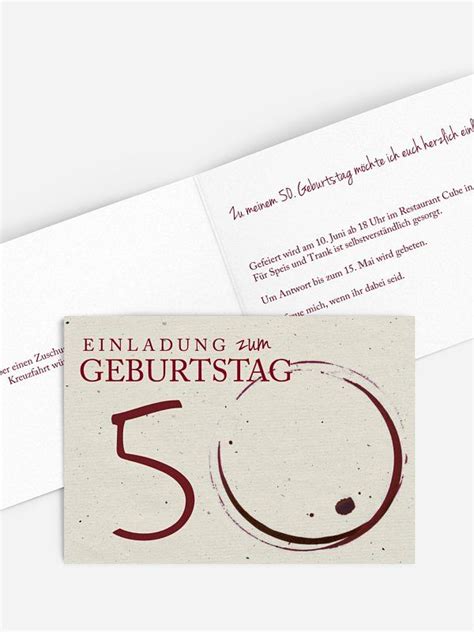 Muster einladung zum vorstellungsgespräch kostenlos. Einladungskarten 50. Geburtstag "Edler Tropfen" | Einladungen, Geburtstag einladung vorlage und ...