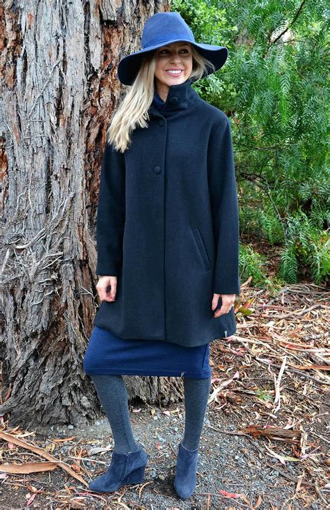 Long Coat Womens Black Superfine Merino Wool Long Winter Coat