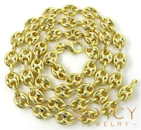 14k Yellow Gold Gucci Link Chain 24 Inches 63mm