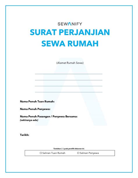 Contoh Surat Perjanjian Sewa Rumah Simple Malaysia JoselynknoeValdez