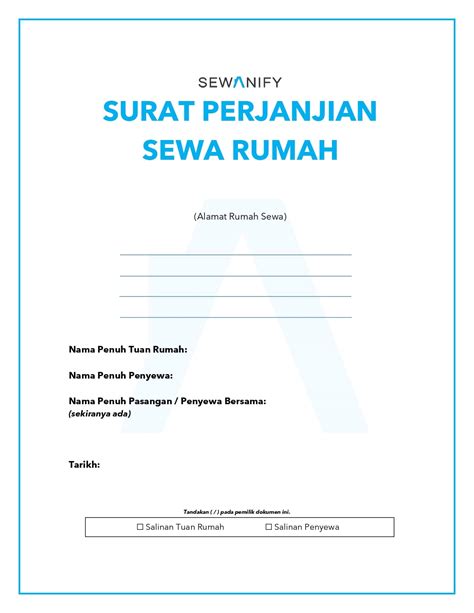 Surat Perjanjian Sewa Rumah Surat Sewanify