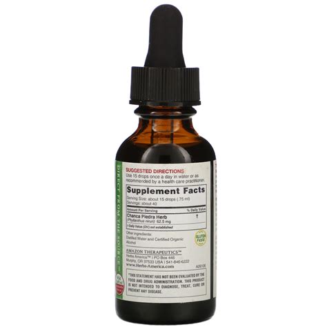 In two of the studies the herb was given as a capsule or infusion tea to stone formers. Amazon Therapeutics, Камнеломка, Chanca piedra, 30 мл (1 ...