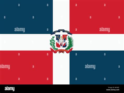 La Bandera Nacional De República Dominicana Icono De Vector Bandera Dominicana Botón Imagen