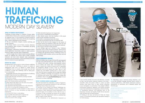 Human trafficking is a growing epidemic. IATA magazine article on Human Trafficking - Blue Blindfold