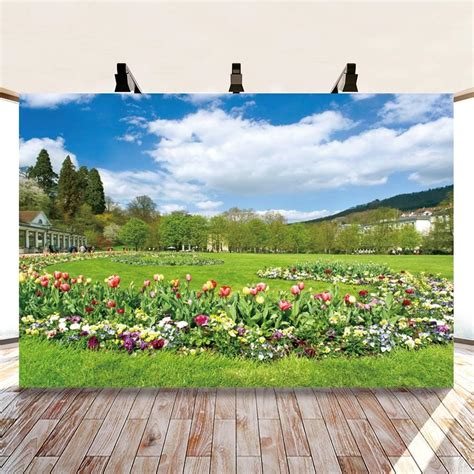 Lfeey 5x3ft Vinyl Natural Scenery Flowers Meadow Backdrops