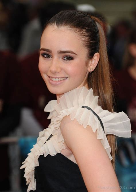 Lily Collins Ponytail Hairstyle