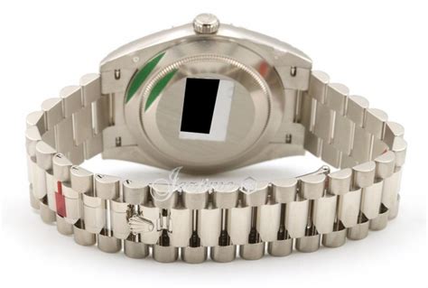 President, 18k yellow gold clasp: Rolex Day-Date 40 228239 Olive Green Roman White Gold ...