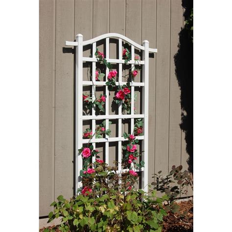 Dura Trel 76 In X 28 In White Vinyl Pvc Cambridge Trellis 11172 The