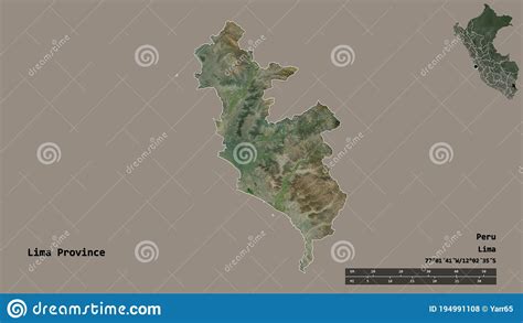 Lima Province Province Of Peru Zoomed Satellite Stock Illustration