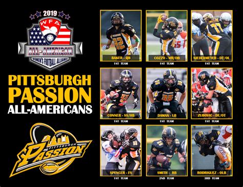 2019 Passion All Americans Pittsburgh Passion Womens Football