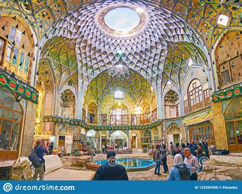 Panorama of Aminoddole Caravanserai of Kashan Bazaar, Iran Editorial