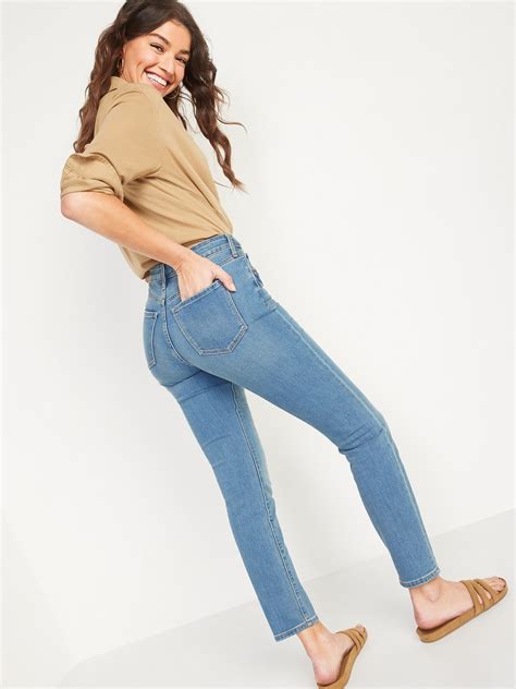 mid rise power slim straight jeans for women old navy