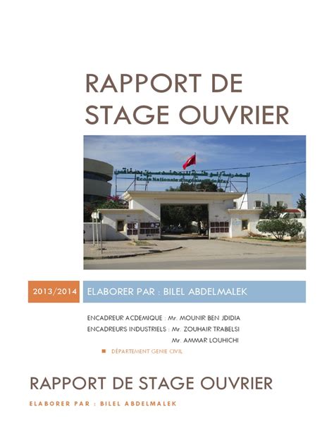Rapport De Stage Ouvrier Béton Ciment