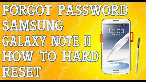 Forgot Password Galaxy Note Ii How To Hard Reset Samsung Youtube