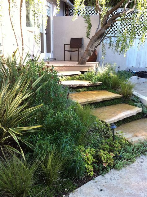 Satori Landscape Design Wide Flagstone Steps With Sedum Brevifolium