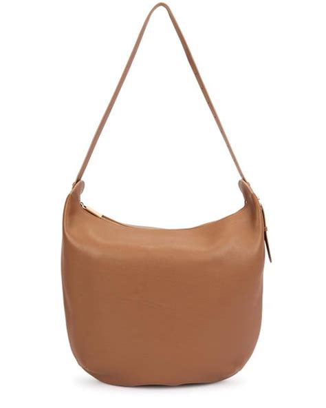 The Row Allie Leather Shoulder Bag In Brown Lyst