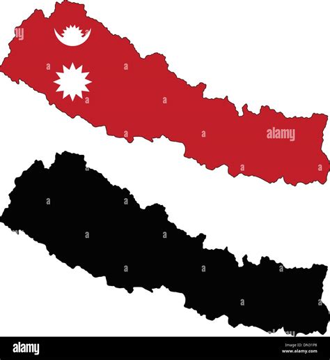 Map Of Nepal Stock Vector Images Alamy