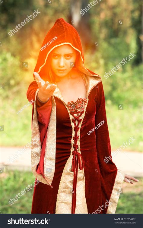 Mystical Portrait Young Girl Magic Woman Stock Photo 612554462