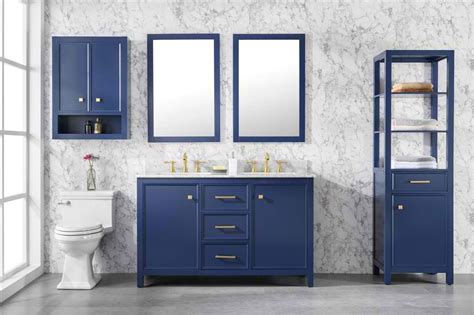 When making a selection below to narrow your results down, each selection made will reload the page to display the desired results. 54" Blue Finish Double Sink Vanity Cabinet with Carrara ...