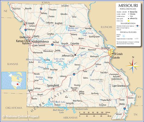 Reference Maps of Missouri, USA - Nations Online Project