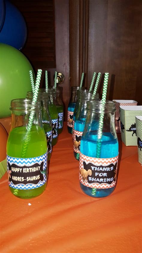 Juice Labels Dinosaur Theme Happy Birthday Birthday