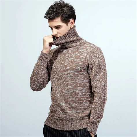 Turtleneck Men 2018 Fashion Casual Sweater Slim Fit Knitting Mens Sweaters And Pullovers