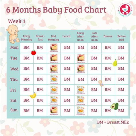 6 Months Baby Food Chart With Indian Recipes