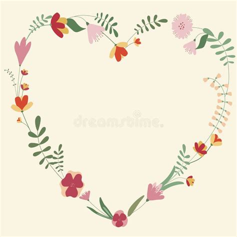 Heart Frame With Flowers Stock Vector Illustration Of Abstract 244223644