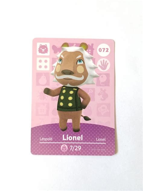 Animal Crossing Amiibo Card Lionel 72 Mercari Animal Crossing Amiibo