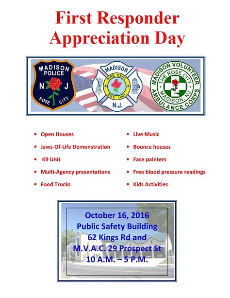Madison Sets First Responder Appreciation Day News Tapinto
