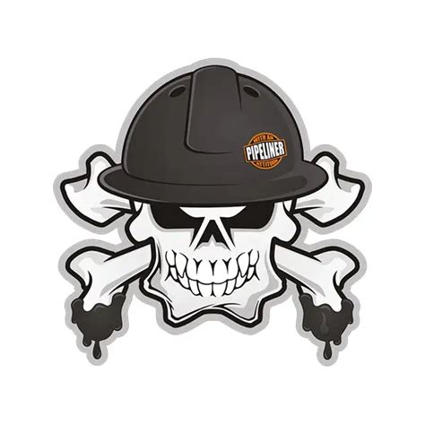 Pipeliner Skull Crossbones Oil Rig Roughneck Sticker Decal Rotten