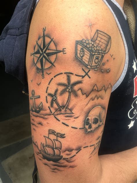 The Best 30 Pirate Compass And Map Tattoo Drawing Caseflowimage