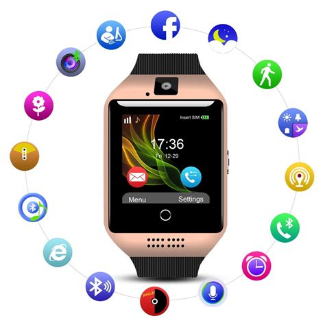 Q18 Bluetooth Smartwatch With Camera Touchscreen Unlocked Phones Watch