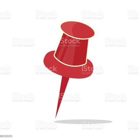 Red Push Pin Isolated Vector Illustration Stock Illustration Download
