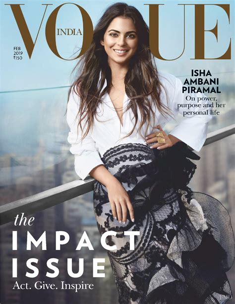 Cover of Vogue India with Isha Ambani Piramal, February 2019 (ID:48769